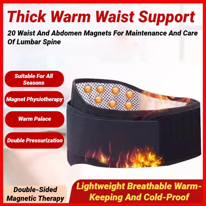 Therapy Back Waist Support Belt Massage Magnetic Adjustable Self-Heating