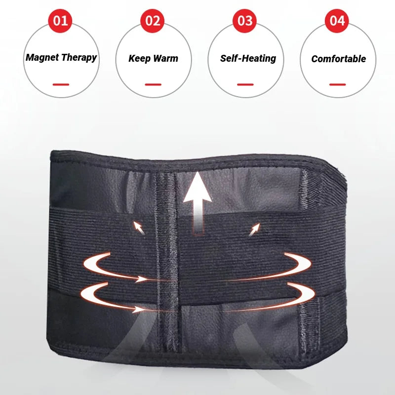 Therapy Back Waist Support Belt Massage Magnetic Adjustable Self-Heating