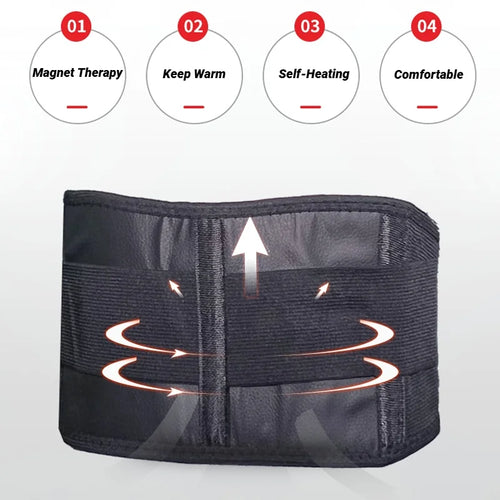 Therapy Back Waist Support Belt Massage Magnetic Adjustable Self-Heating