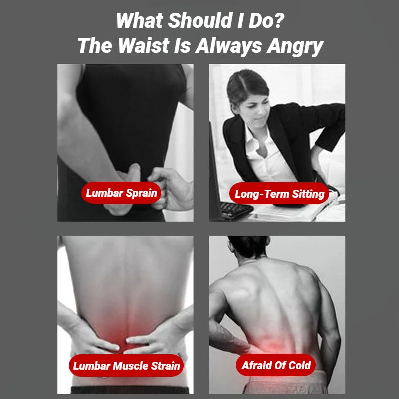Therapy Back Waist Support Belt Massage Magnetic Adjustable Self-Heating